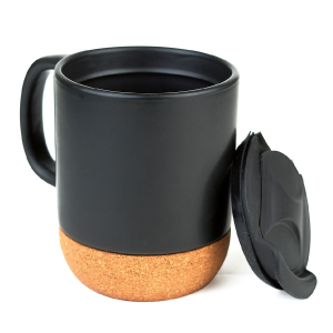 Matt black color Mug with Cork Base