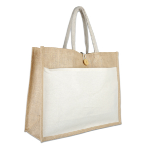 JB04 Eco Friendly Jute Bag with in front  Cotton pocket