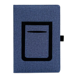 ST1900/BU Fabric Notebook with mobile & card pocket - Blue