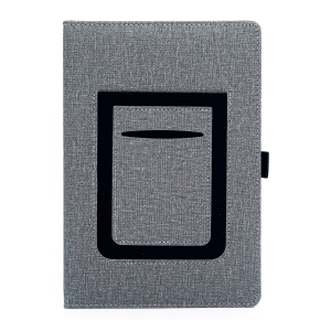 ST1900/GY Fabric Notebook with mobile & card pocket - Grey