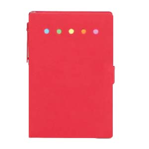 ST9604/R ECO Notebook With craft Cover ,sticky Notes & Pen, red