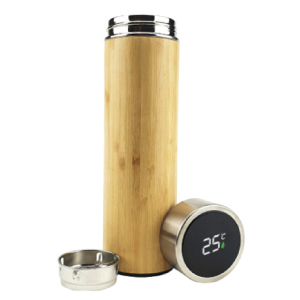 Smart Bamboo Thermo Digital Water Bottle