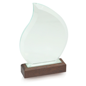 Crystal Award with Wooden Base